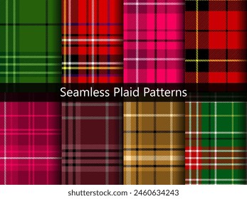 Seamless Plaid Pattern Design for Fabrics, Textiles and Backgrounds
