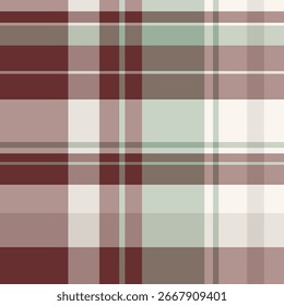 Seamless plaid pattern with earthy tones. Ideal for backgrounds, textures, textiles, and creative design projects. Offers a classic, calming visual impact.