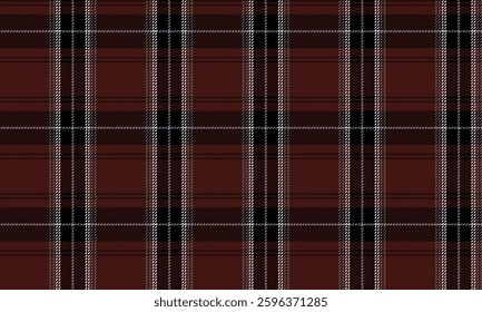 Seamless plaid pattern, featuring dark red, black, white, giving a classic and luxurious feel, suitable for designing clothes, skirts and pants of all styles.