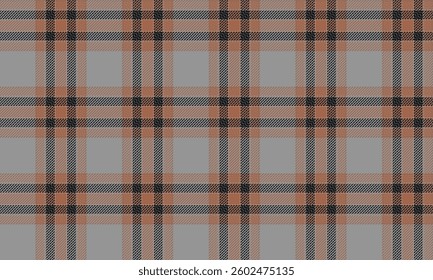 Seamless plaid pattern, gray, orange, black, unique and outstanding. Suitable for designing clothes such as skirts and pants, giving a modern and stylish look.