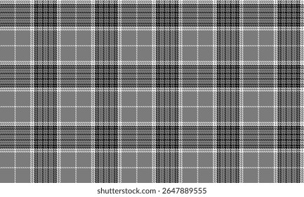 Seamless plaid pattern, gray, white, black, simple and elegant design, suitable for designing clothes, skirts, pants, suits, dresses, adding a classic and modern look.