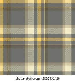 Nahtlose geputzte Muster in Grau, Gelb, Olivengrün, Beige und Creme. Überall auf klassischem Stoffdruck. 