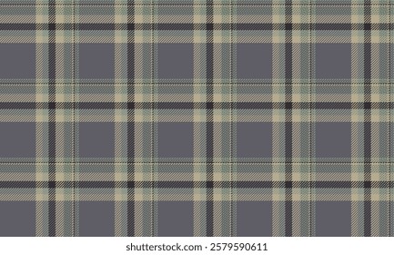 Seamless plaid pattern, gray, yellow, green, black, suitable for designing clothes, skirts, pants, gives a classic and bright feeling at the same time, vector illustration.