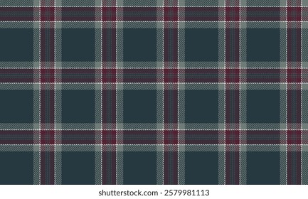 Seamless plaid pattern, in green, red and white tones, perfect for designing clothes, pants, skirts and other apparel that requires brightness and vibrancy. Vector illustration.