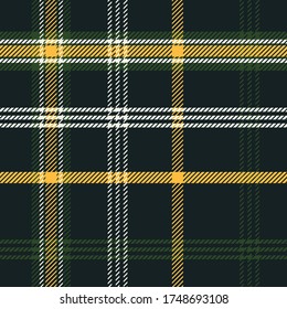 Seamless plaid pattern with green, white and brown color. Vector illustration. Texture for shirt, clothes, dresses and other textile