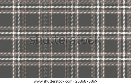 Seamless plaid pattern, grey, cream, white, suitable for designing clothes such as skirts and pants, creating a simple but striking style.