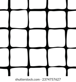 Seamless plaid pattern, hand-drawn, abstract geometric background, black and white, vector design