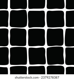Patrón sin manchas, plano a mano, fondo geométrico abstracto, negro y blanco, diseño vectorial