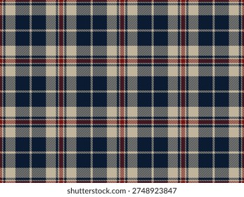 Seamless plaid pattern, heritage navy blue burgundy red chequered tartan plaid pattern background for textile clothing