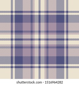 Seamless plaid pattern. Herringbone vector tartan check plaid background texture in soft purple, pink, and almond beige for scarf, blanket, throw, poncho, or other modern textile print.