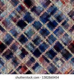 Seamless plaid pattern. Imitation of a texture of rough canvas. Vector image.