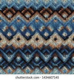 Seamless plaid pattern. Imitation of a texture of rough canvas. Vector image.