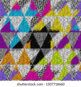 Seamless plaid pattern. Imitation of a texture of rough canvas. Vector image.