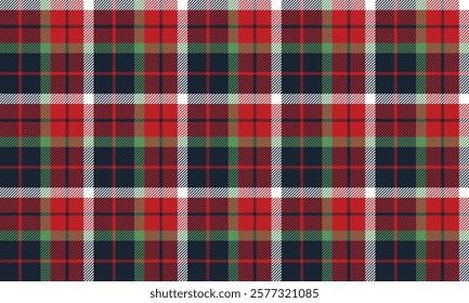 Seamless plaid pattern, navy blue, red, green, white, for designing clothes, skirts, pants, make the wearer stand out and stylish, vector illustration.