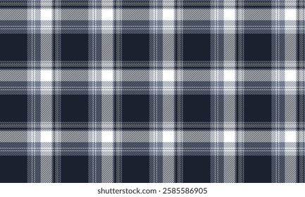 Seamless plaid pattern, navy blue, white, suitable for designing clothes, skirts and pants, giving a modern look, adding uniqueness to your style.