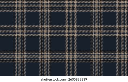 Seamless plaid pattern, navy blue, beige, classic and stylish feel, perfect for designing clothes such as skirts, pants or other apparel, vector illustration.