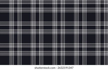 Seamless plaid pattern, navy blue, white, simple but stylish, suitable for designing clothes such as shirts, skirts and pants, adding a luxurious and modern look.
