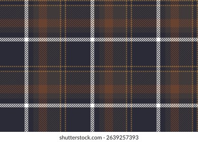 Seamless plaid pattern, navy blue, brown, white, yellow, classic and stylish, suitable for designing clothes, skirts, pants, adding a highlight to your look.