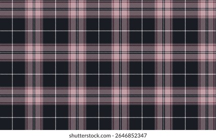 Seamless plaid pattern, navy blue, pink, white, suitable for designing clothes, skirts, pants, dresses, shirts, modern and elegant fashion style, vector illustration.