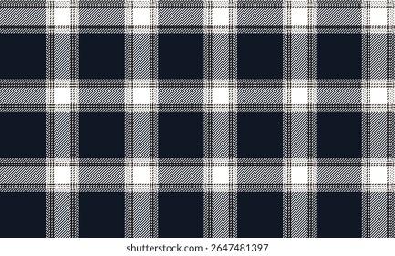 Seamless plaid pattern, navy blue, white, brown for designing clothes, skirts, pants, shirts, aprons, giving a classic and elegant look, vector illustration.