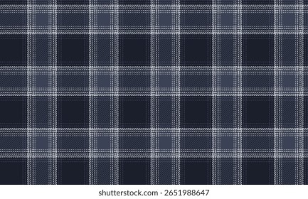 Seamless plaid pattern, navy blue, white, gray, giving a simple, cool but luxurious look, suitable for designing clothes, skirts, pants and modern casual fashion.