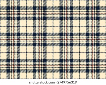 Seamless plaid pattern, navy blue beige chequered tartan plaid pattern background for textile clothing