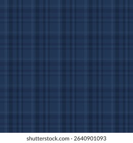 Seamless plaid pattern in navy blue.Tartan checkered gingham seamless pattern in dark blue.Vector graphic  texture for fabric and prints.
