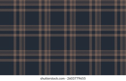 Seamless plaid pattern, navy and brown, bold and classic, perfect for designing clothes, skirts and pants, adding a perfect identity to any style, vector illustration.