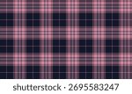 Seamless plaid pattern in navy, pink, and white for designing everyday clothes, skirts, pants, and outfits, adding a stylish, contemporary appeal.