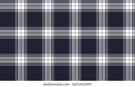Padrão de xadrez sem costura, azul marinho e branco, design moderno e elegante, adequado para design têxtil, roupas de moda, saias, calças e outro design, ilustração vetorial.