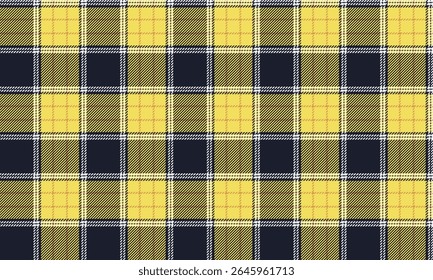 Seamless plaid pattern, navy, yellow, white, contemporary design with a classic feel, suitable for designing clothes, skirts and pants that look outstanding and stylish.