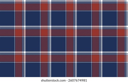 Seamless plaid pattern, orange, blue, white, unique and perfect for creating clothes such as skirts and pants to stand out with a modern style.