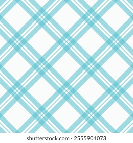 A seamless plaid pattern with overlapping and white stripes forming a checkered design. It is ideal for use in textile design, wallpapers, and backgrounds.