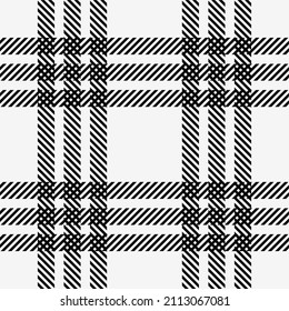 Nahtloses Muster in einer Farbpalette aus Schwarz und Weiß. Traditionelle Textur aus Schachbrettmuster für den digitalen Stoffdruck. Vektorgrafik