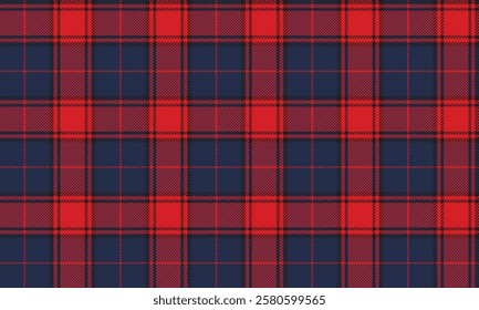 Seamless plaid pattern, perfectly combining blue and red, creative for designing clothes, skirts, and pants, adding a unique liveliness and modernity.