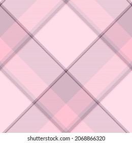 Seamless plaid pattern in pink, mauve and purple. Diagonal repeat.