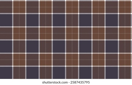 Seamless plaid pattern, purple, brown, white, suitable for designing clothes such as skirts and pants to look modern and stylish, vector illustration.