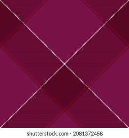 Seamless plaid pattern in purple, maroon, burgundy and cream. All over diagonal fabric repeat.