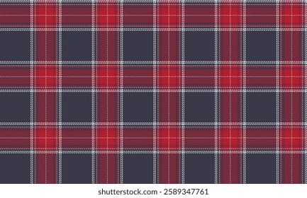 Seamless plaid pattern, purple, red, white, suitable for designing clothes, skirts, pants, giving a striking and stylish touch to every outfit, vector illustration.