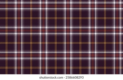 Seamless plaid pattern, purple, white, orange, yellow, suitable for designing various clothes such as skirts and pants, can be used in fashion perfectly.