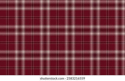 Seamless plaid pattern, red and cream, designed to be used to create clothes, skirts and pants for a stylish, modern and striking look.