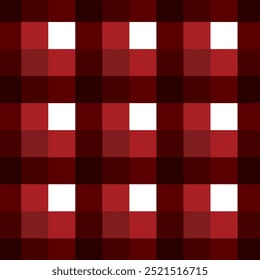 Seamless plaid pattern. Repeating striped tartan vector print with red    checkered stripes on a white background. Apparel textile pattern. Hand drawn illustration.