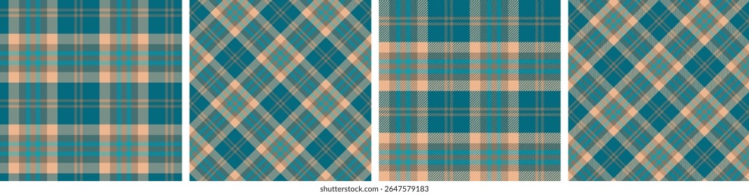 Seamless plaid pattern set. tartan for dress flannel skirt, tablecloth other modern and fashion print.