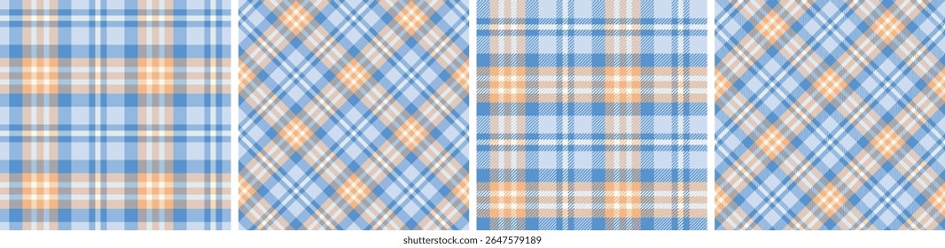 Seamless plaid pattern set. tartan for dress flannel skirt, tablecloth other modern and fashion print.