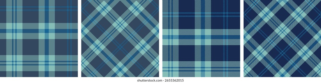 Seamless plaid pattern set. tartan for dress flannel skirt, tablecloth other modern and fashion print.