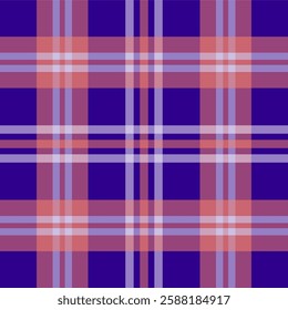 seamless plaid pattern in shades of blue, purple, and red. This digital abstract tartan design is ideal for fabric prints, textiles, wallpapers, backgrounds, and modern graphic projects.