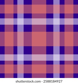 seamless plaid pattern in shades of blue, purple, and red. This digital abstract tartan design is ideal for fabric prints, textiles, wallpapers, backgrounds, and modern graphic projects.