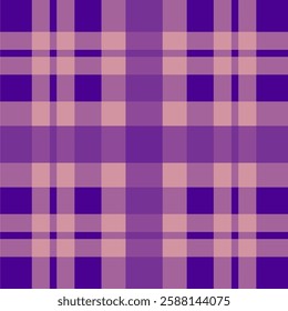seamless plaid pattern in shades of purple and pink, perfect for fabric, textiles, digital backgrounds, and modern designs. This stylish tartan pattern suits fashion, wrapping paper.