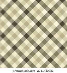 A seamless plaid pattern in soft, earthy tones with diagonal checks and subtle stripes, creating a calm and cozy textile background.