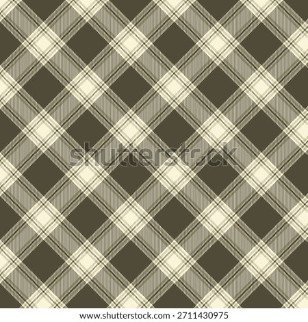 A seamless plaid pattern in soft, earthy tones with diagonal checks and subtle stripes, creating a calm and cozy textile background.
